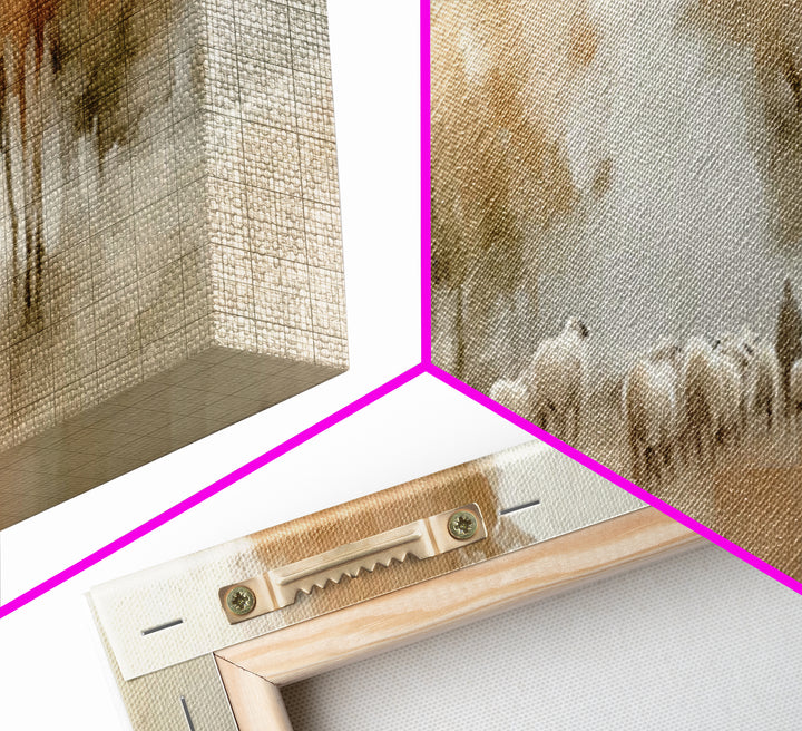 Autumn Grace Trail, Framed Canvas Print, Panoramic Painting, Christian Wall Art, Jesus Canvas Art, Vintage Christian Art, Christmas Wall Ar