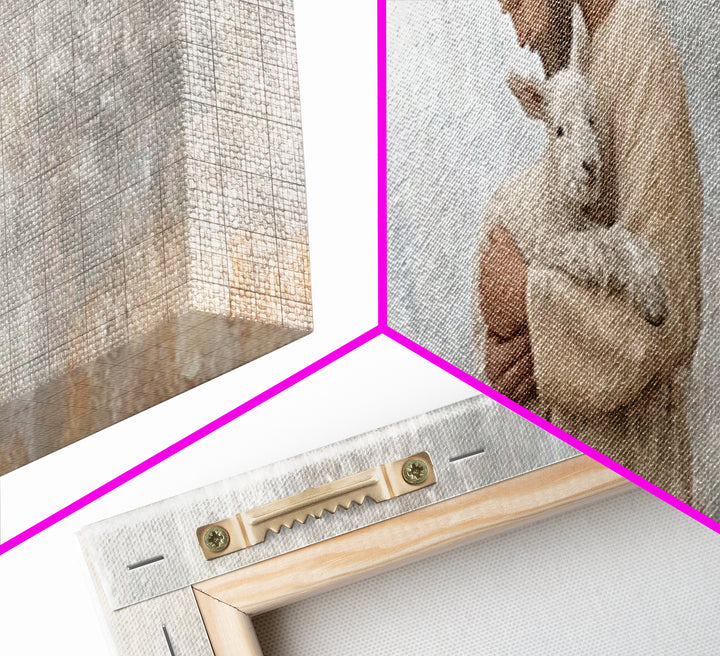 Lamb Of Comfort – Framed Canvas Print – Panoramic Wall Art – Jesus Christmas Art – Christian Art Print – Christmas Canvas Wall Art – Christ