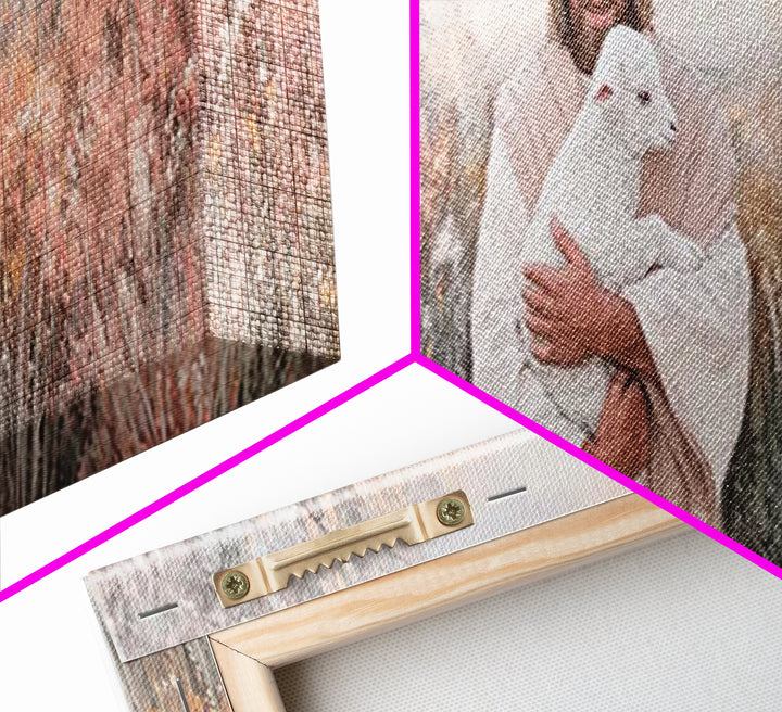 Compassionate Shepherd, Framed Canvas Print, Panoramic Print, Jesus Canvas Art, Christian Wall Art, Christmas Art Prints, Modern Christian