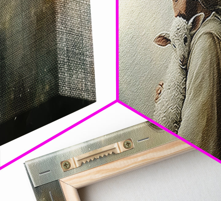 Heaven’s Gentle Care, Framed Canvas Print, Panoramic Painting, Jesus Canvas Art, Christian Wall Art, Christmas Art Prints, Subtle Christian