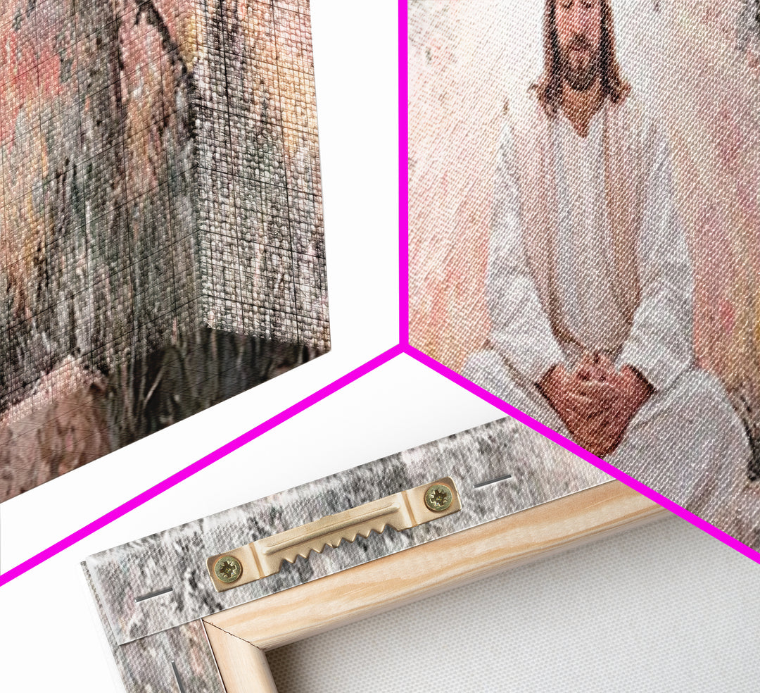 Garden Of Holy Rest, Framed Canvas Print, Panoramic Print, Christian Art Work, Jesus Canvas Art, Christian Wall Art, Christmas Art Framed