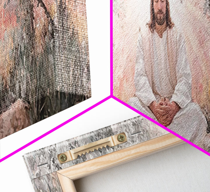 Garden Of Holy Rest, Framed Canvas Print, Panoramic Print, Christian Art Work, Jesus Canvas Art, Christian Wall Art, Christmas Art Framed