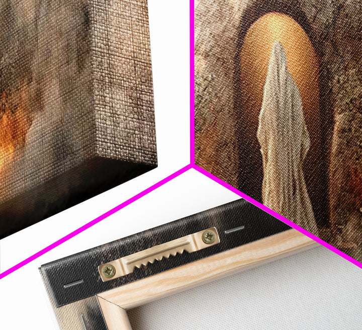 Risen In Light – Framed Canvas Print – Panoramic Wall Art – Christian Art Work – Jesus Painting – Christian Christmas Art – Modern Christia