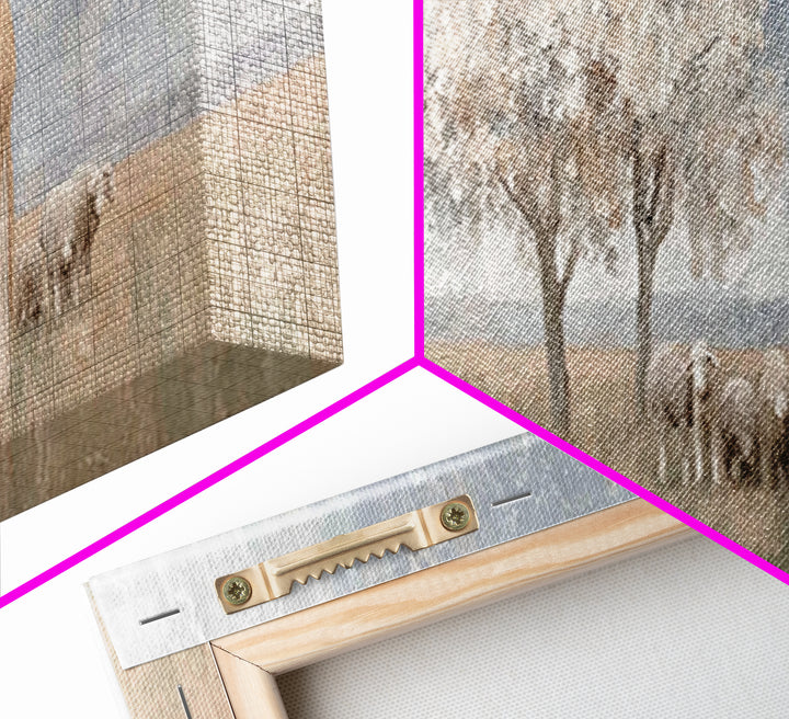 Gentle Meadow Guide | Framed Canvas Print | Christian Art Canvas | Panoramic Frame | Christian Wall Art | Jesus Painting | Christian Gift