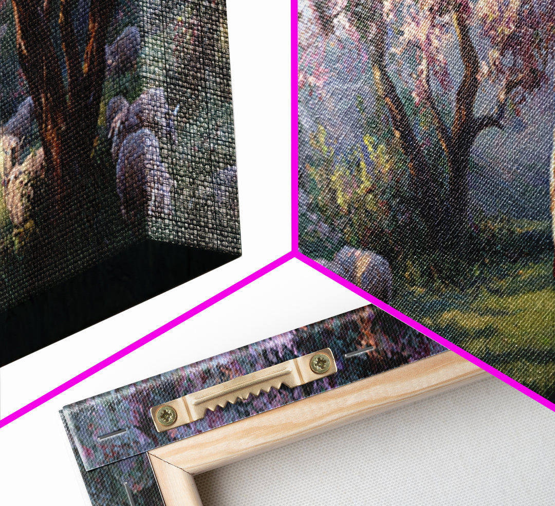 Garden Of The Shepherd, Framed Canvas Print, Panoramic Art, Christian Wall Art, Christian Art Canvas, Jesus Painting, Christian Gift