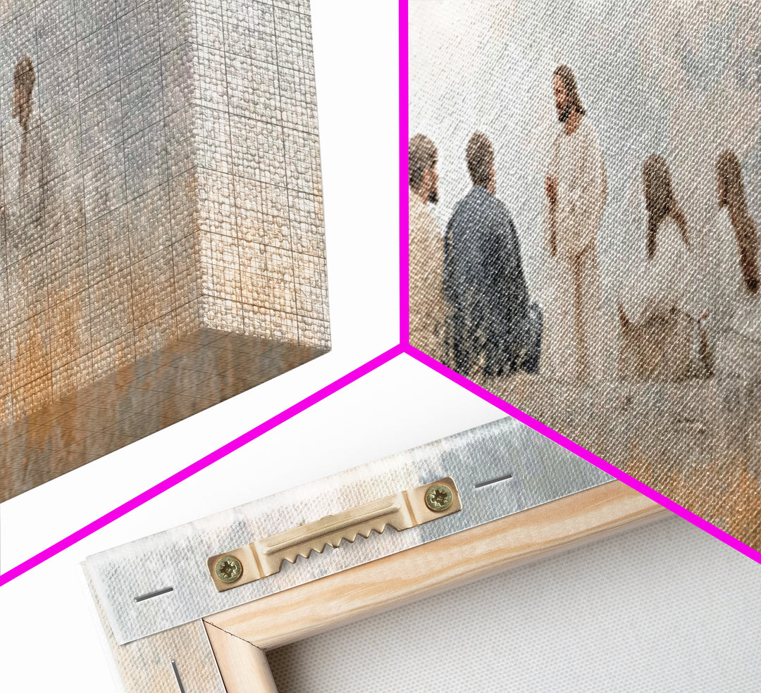 Cloudside Teaching – Framed Canvas Print – Christian Wall Art – Panoramic Art – Christian Art Canvas – Jesus Painting – Large Christian Pai