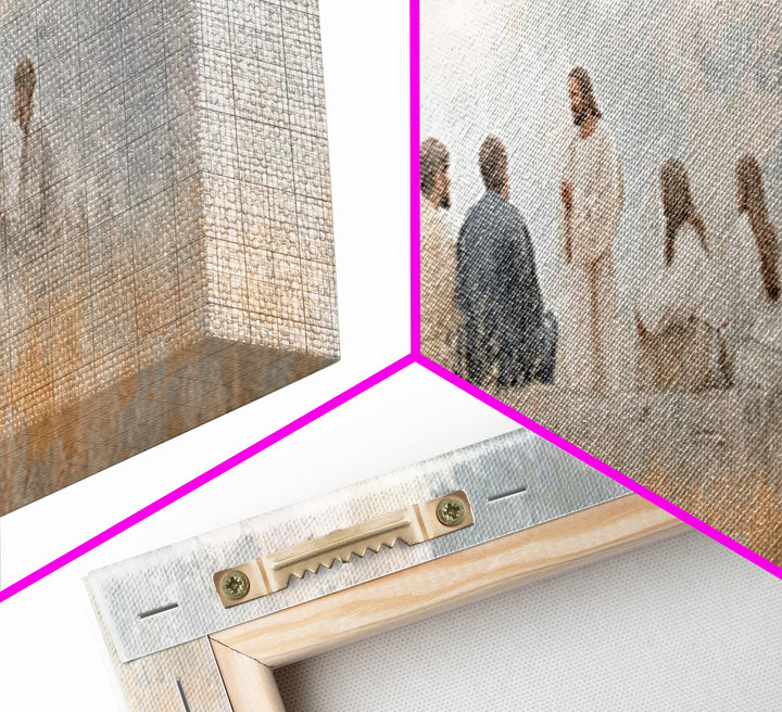 Cloudside Teaching – Framed Canvas Print – Christian Wall Art – Panoramic Art – Christian Art Canvas – Jesus Painting – Large Christian Pai