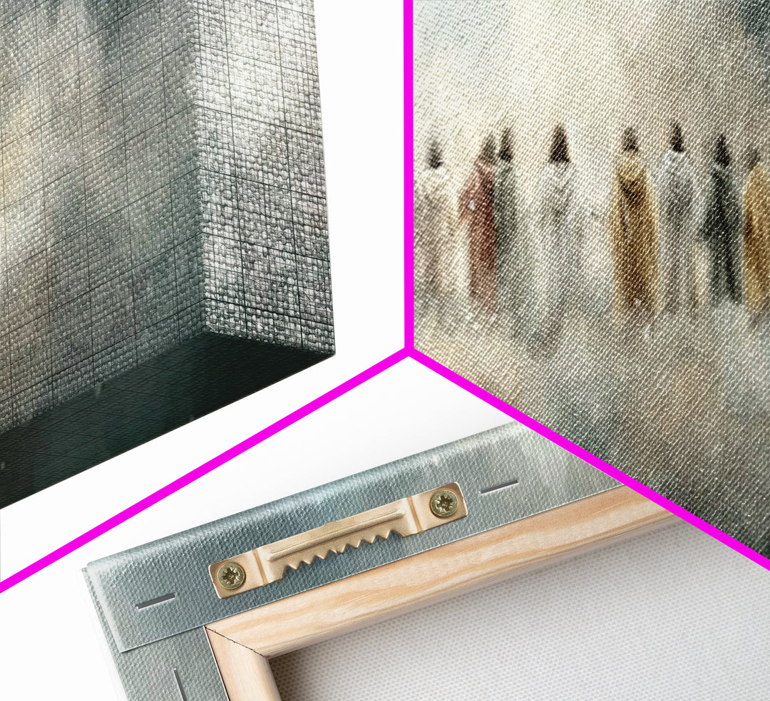 Heavenly Gathering, Framed Canvas Print, Christian Wall Art, Panoramic Print, Christian Art Canvas, Jesus Painting, Christian Christmas Art