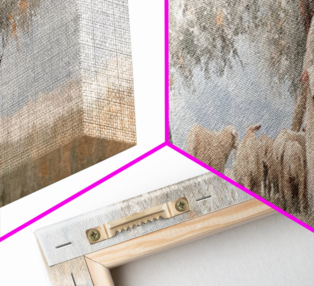 Olive Grove Shepherd, Framed Canvas Print, Panoramic Wall Art, Christian Art Canvas, Jesus Painting, Christian Decor, Christian Art