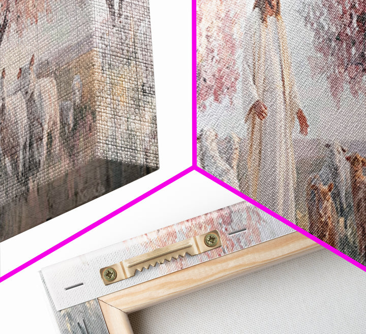 Blush Orchard Peace, Framed Canvas Print, Panoramic Painting, Christian Paintings, Jesus Canvas Art, Christian Wall Art, Christian Art Prin