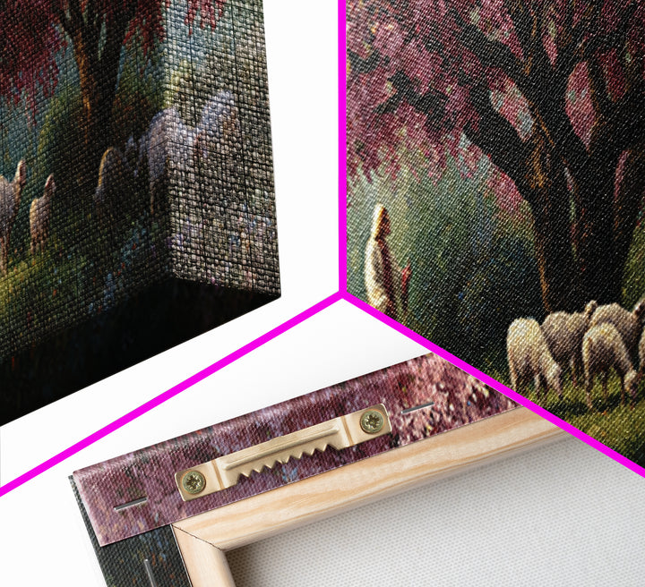 Blossoms Of Grace – Framed Canvas Print – Panoramic Art – Christian Wall Art – Jesus Painting – Christian Art Canvas – Christmas Art