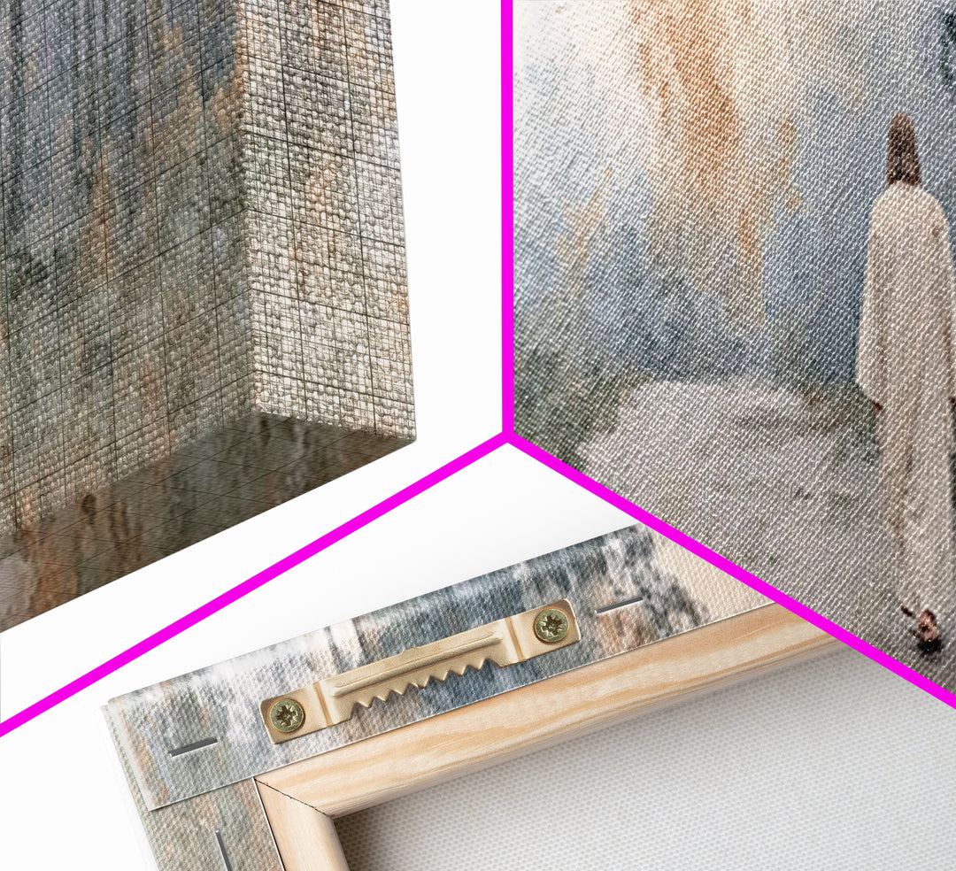 Silent Morning Path, Framed Canvas Print, Panoramic Print, Christian Wall Art, Jesus Art Canvas, Christian Art, Christmas Wall Art