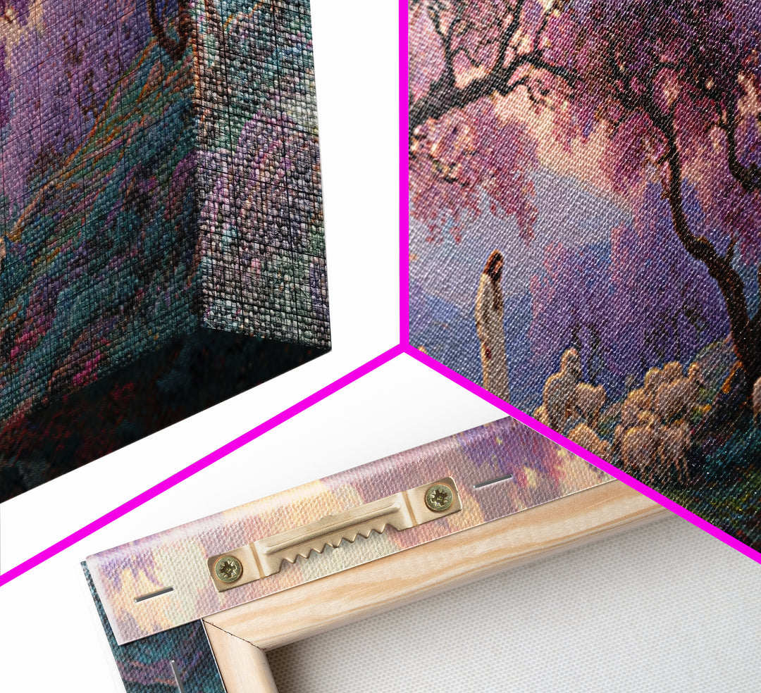 Lavender Hill Shepherd – Framed Canvas Print – Panoramic Painting – Christian Art Canvas – Jesus Painting – Christian Wall Art – Christmas