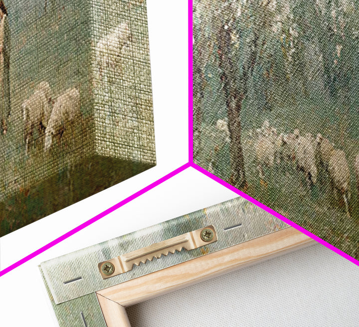 Shepherd’s Meadow Peace – Framed Canvas Print – Panoramic Art – Christian Art Canvas – Jesus Painting – Christian Wall Art – Christmas Art