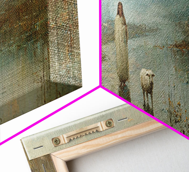 Still Waters Hope – Framed Canvas Print – Christian Art Painting – Panoramic Wall Art – Jesus Art Print – Christian Christmas Art – Christi