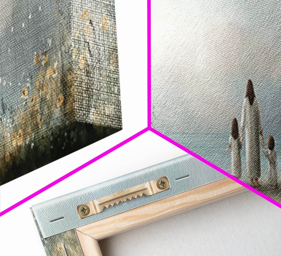 Shoreline Of Hope, Framed Canvas Print, Panoramic Painting, Christian Art Canvas, Jesus Painting, Christian Wall Art, Christian Art Gift
