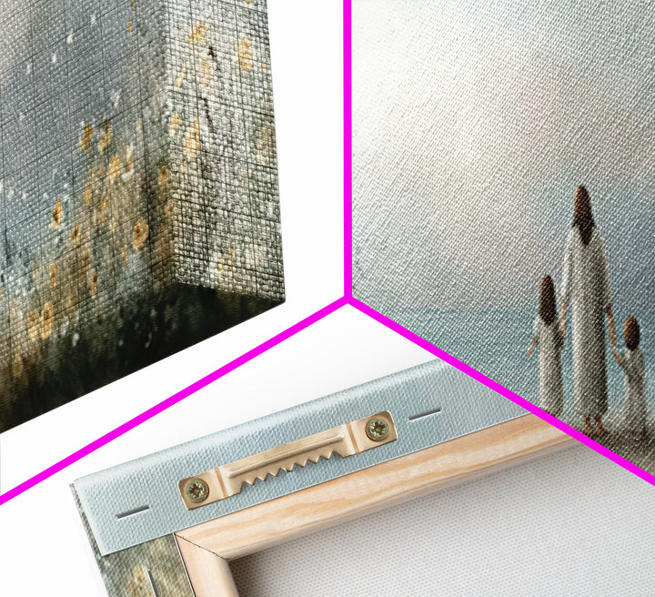 Shoreline Of Hope, Framed Canvas Print, Panoramic Painting, Christian Art Canvas, Jesus Painting, Christian Wall Art, Christian Art Gift