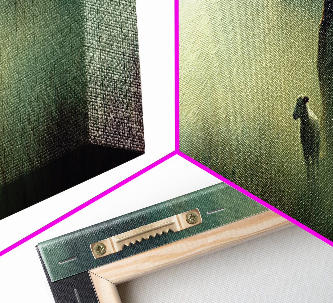 Misty Grace, Framed Canvas Print, Panoramic Painting, Christian Wall Art, Jesus Art Print, Christian Canvas Art, Subtle Christian Art
