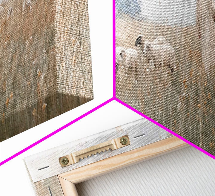Shepherd’s Gathering, Framed Canvas Print, Panoramic Print, Christian Art Canvas, Jesus Painting, Christmas Art Prints, Large Christian Art
