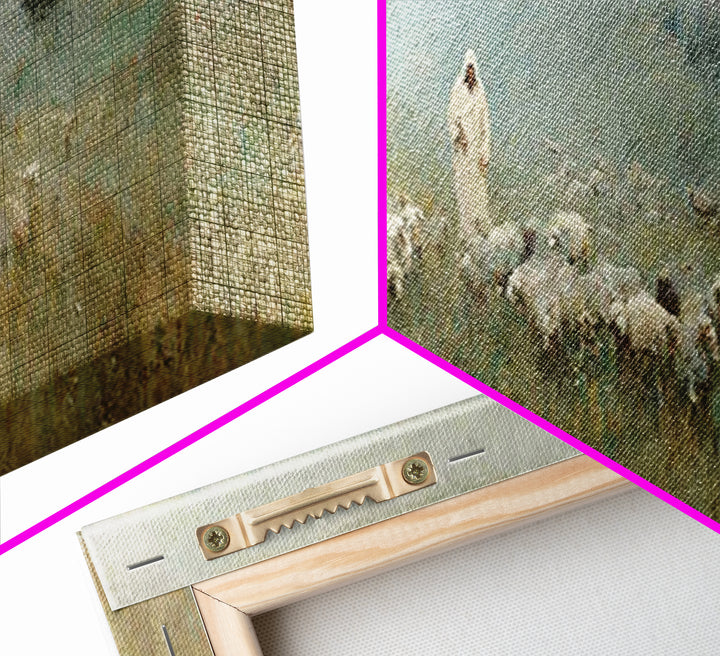 Pasture Of Grace | Framed Canvas Print | Panoramic Frame | Christian Art Canvas | Jesus Painting | Christian Christmas Art | Modern Christi