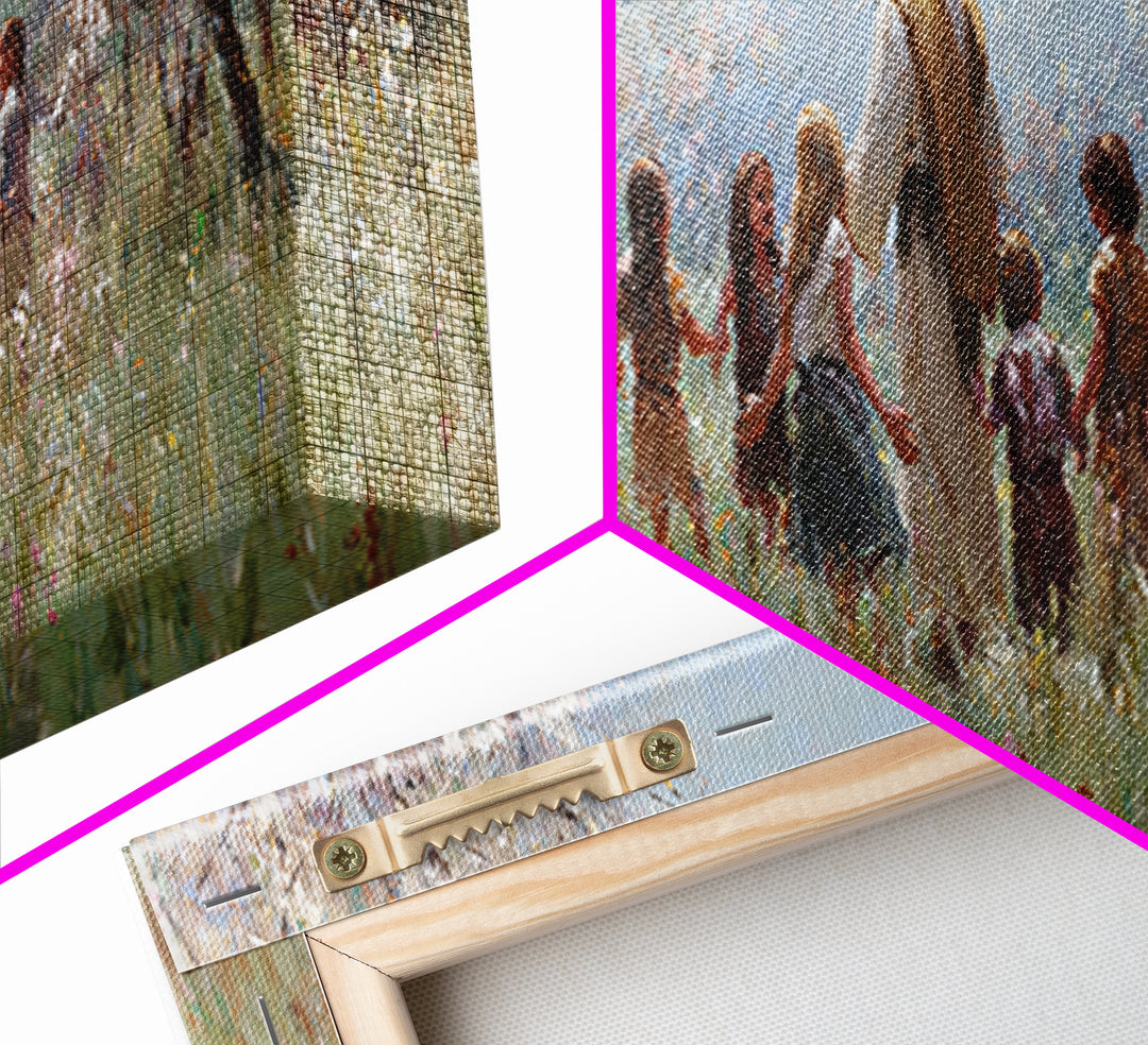 Garden Of Light – Framed Canvas Print – Christian Art Canvas – Panoramic Painting – Christian Wall Art – Jesus Painting