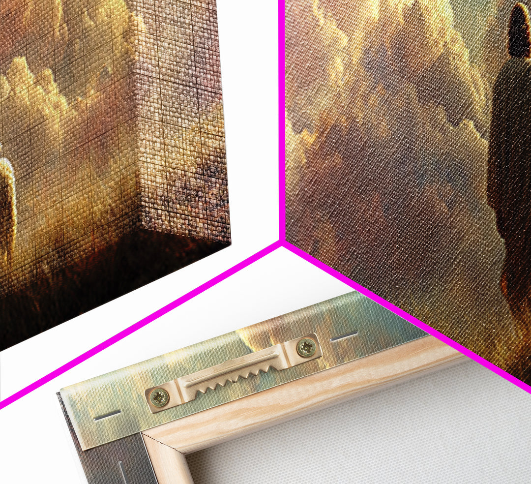 Eternal Shepherd Light – Framed Canvas Print – Panoramic Art – Christian Wall Art – Jesus Painting – Christian Art Canvas – Christian Chris