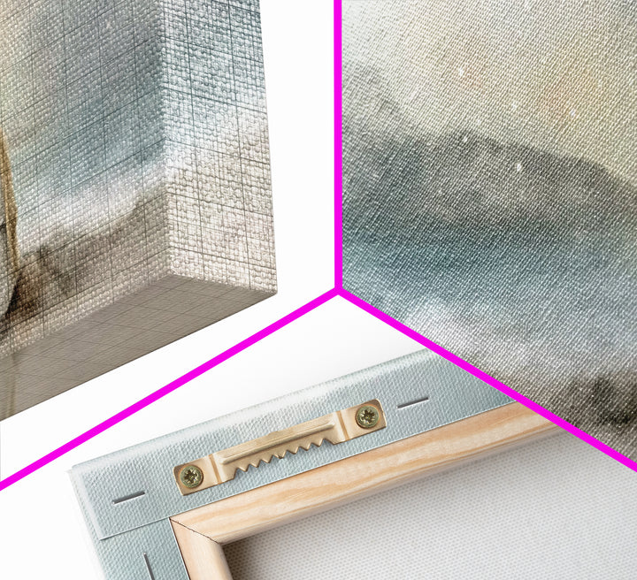 Shoreline Reverence - Framed Canvas Print - Christian Wall Art - Jesus Painting - Panoramic Art - Christian Art Canvas - Christmas Art