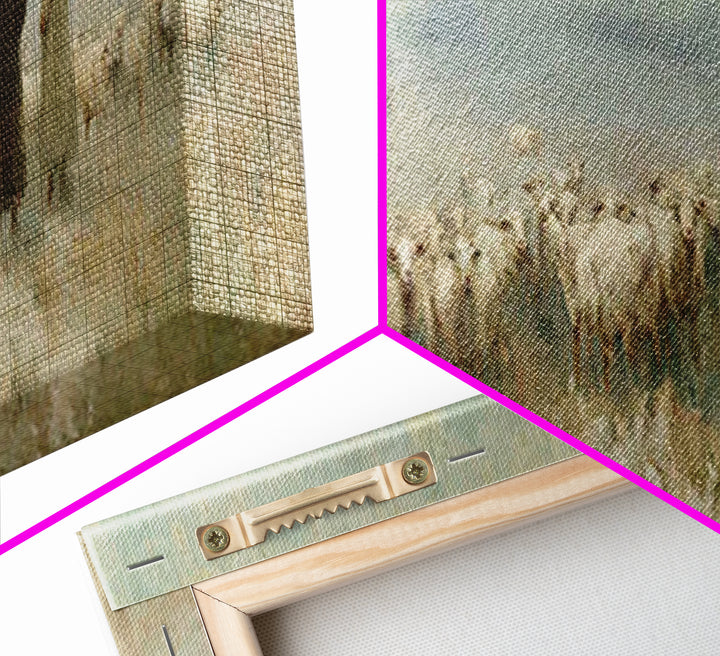 Morning Star Path | Framed Canvas Print | Christian Art | Panoramic Painting | Christmas Art | Jesus Painting | Christian Wall Art