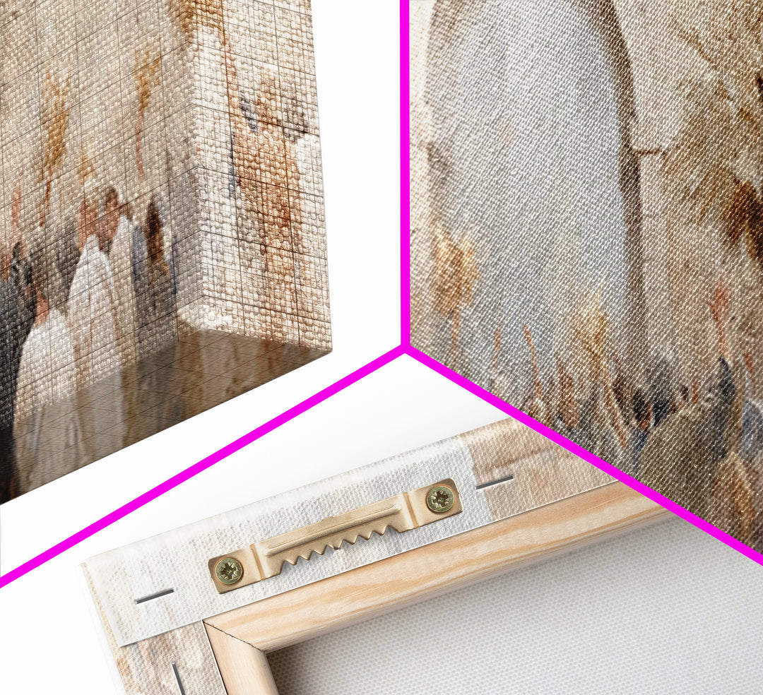 Jerusalem Sunrise Entry | Framed Canvas Print | Panoramic Painting | Christian Wall Art | Christmas Art Work | Christian Art Canvas | Jesus