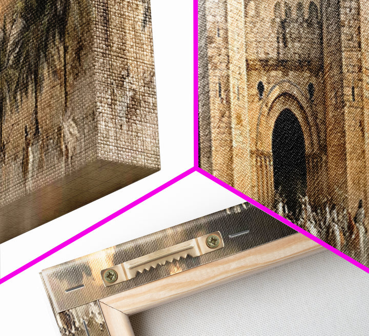 Majestic City Gathering – Framed Canvas Print – Panoramic Art – Christian Wall Art – Christmas Art – Christian Art Canvas – Jesus Painting
