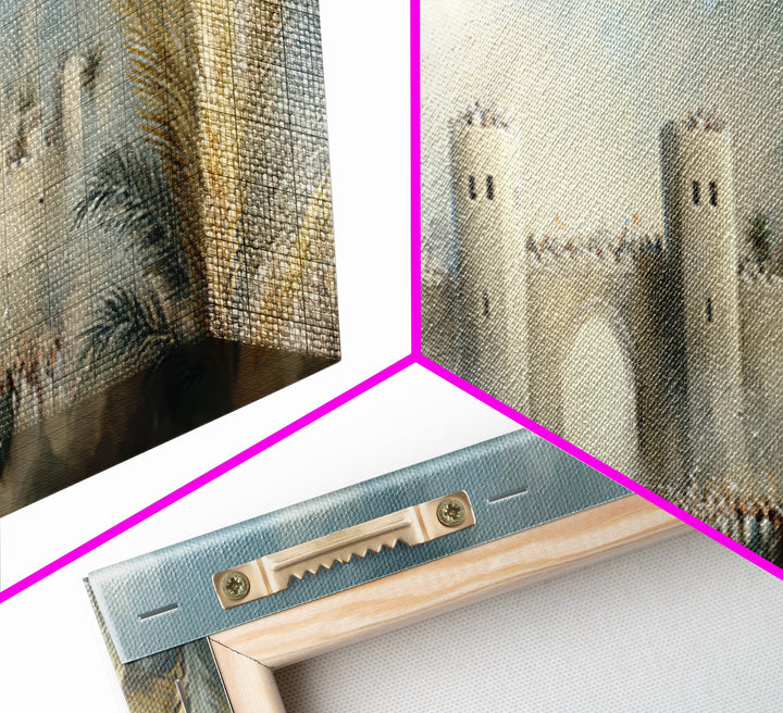 Triumphant City Gate – Framed Canvas Print – Panoramic Art – Christian Wall Art – Christian Art Canvas – Jesus Painting – Christian Decor –