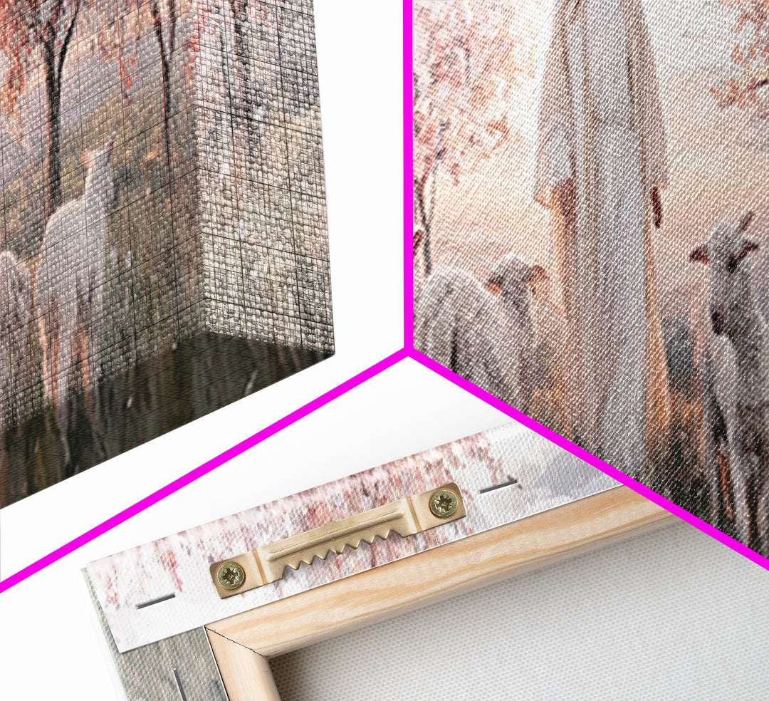 Garden Of Stillness – Framed Canvas Print – Christian Wall Art – Christian Art Canvas – Panoramic Painting – Jesus Art – Christmas Art
