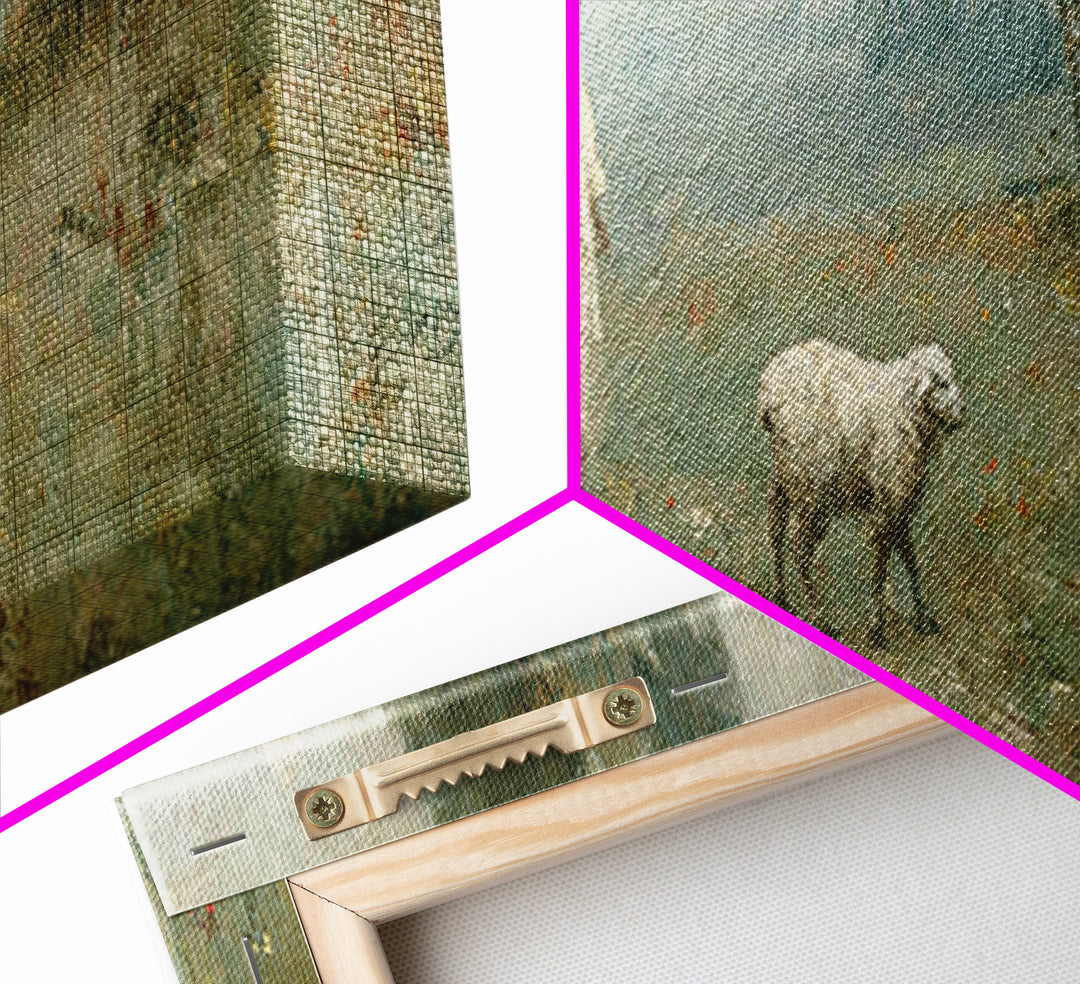 Verdant Grace Field, Framed Canvas Print, Panoramic Art, Christian Wall Art, Christian Art Canvas, Jesus Painting, Christmas Art