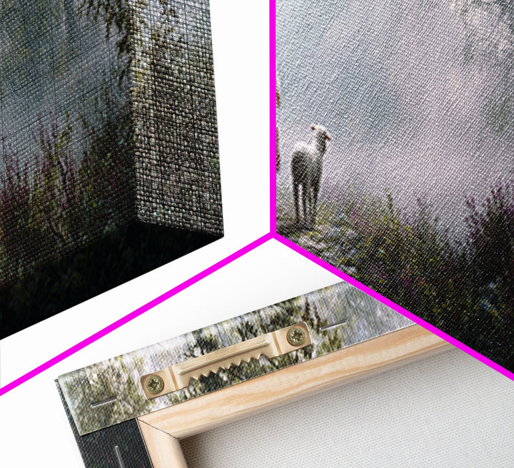 Forest Dawn Path, Framed Canvas Print, Panoramic Painting, Christian Wall Art, Jesus Painting, Christian Art Canvas, Christian Christmas Ar