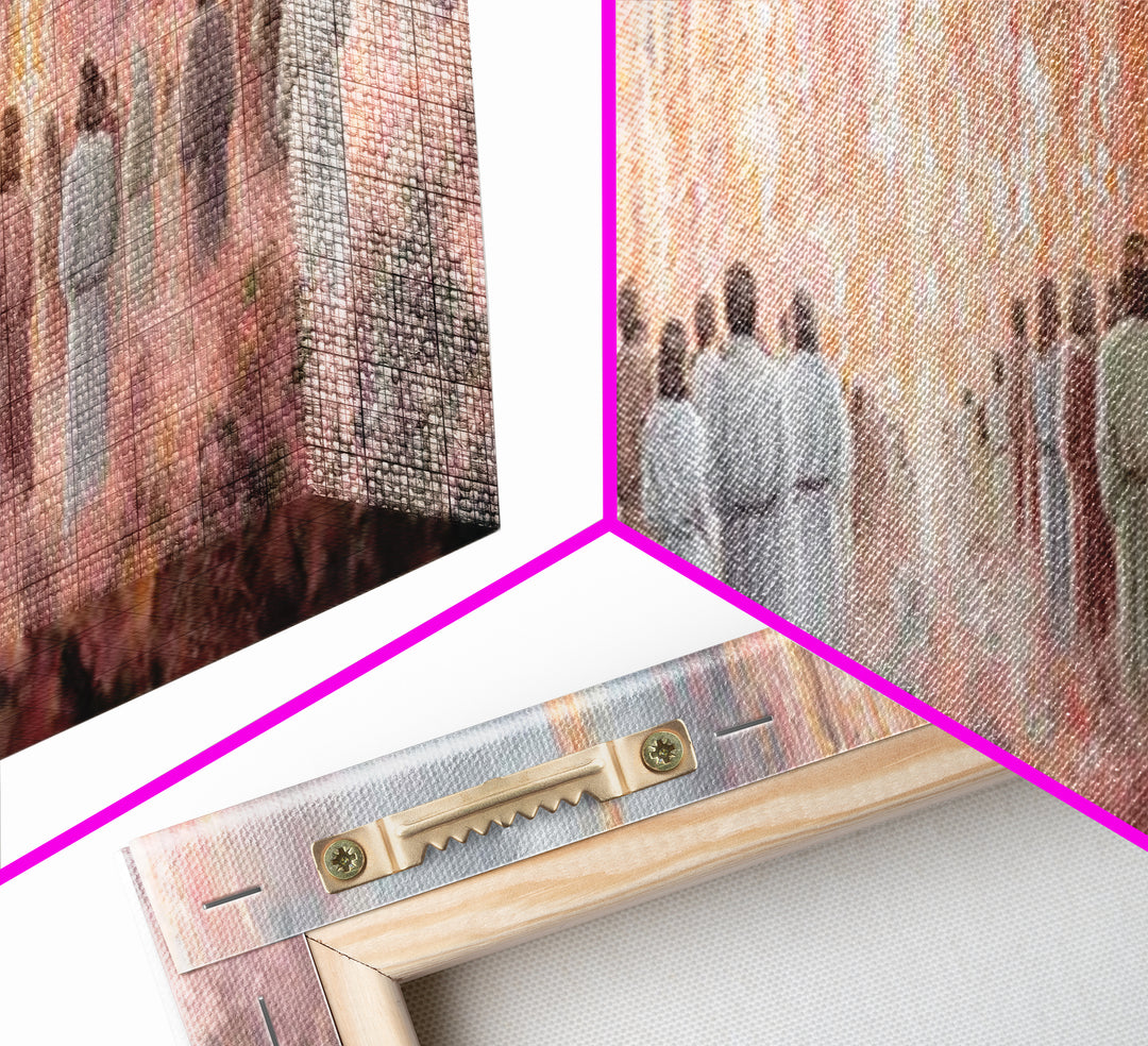 Heavenly Ember Circle | Framed Canvas Print | Christian Art | Jesus Painting | Christian Art Canvas | Panoramic Wall Art | Christmas Art