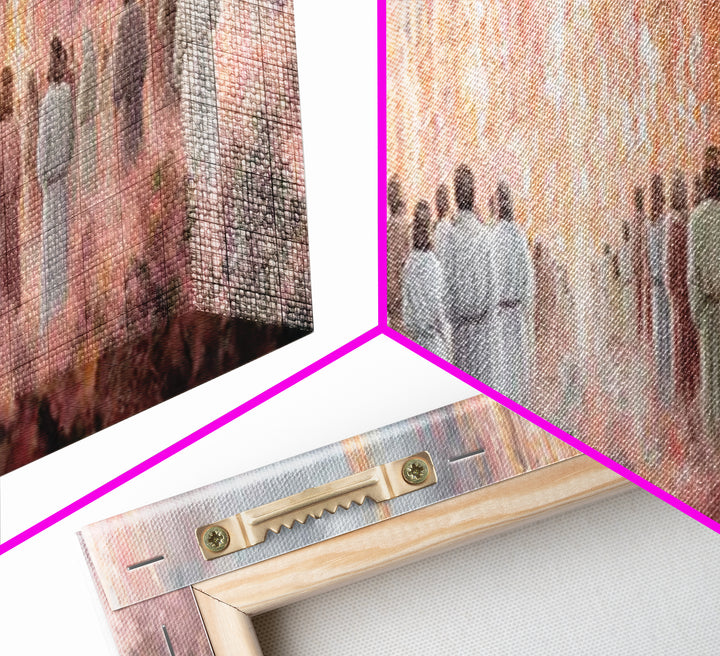 Heavenly Ember Circle | Framed Canvas Print | Christian Art | Jesus Painting | Christian Art Canvas | Panoramic Wall Art | Christmas Art
