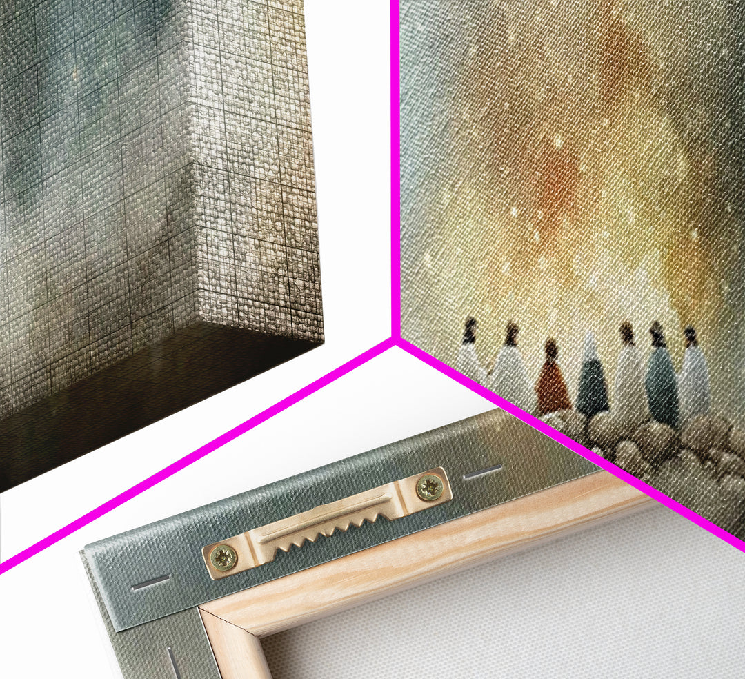 Mount Of Light – Framed Canvas Print – Christian Art – Christian Art Canvas – Jesus Painting – Panoramic Painting – Christmas Art