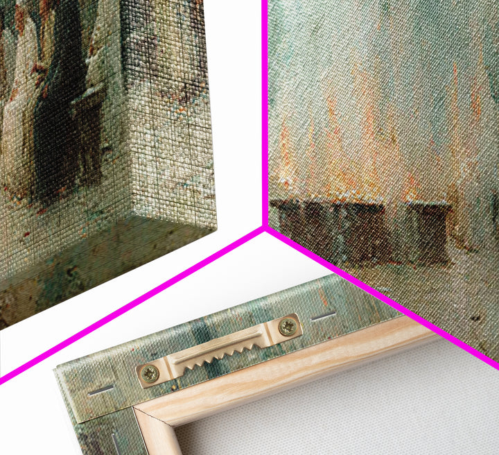 Celestial Summit Glow | Framed Canvas Print | Christian Wall Art | Christian Art Canvas | Jesus Painting | Panoramic Frame | Christmas Art