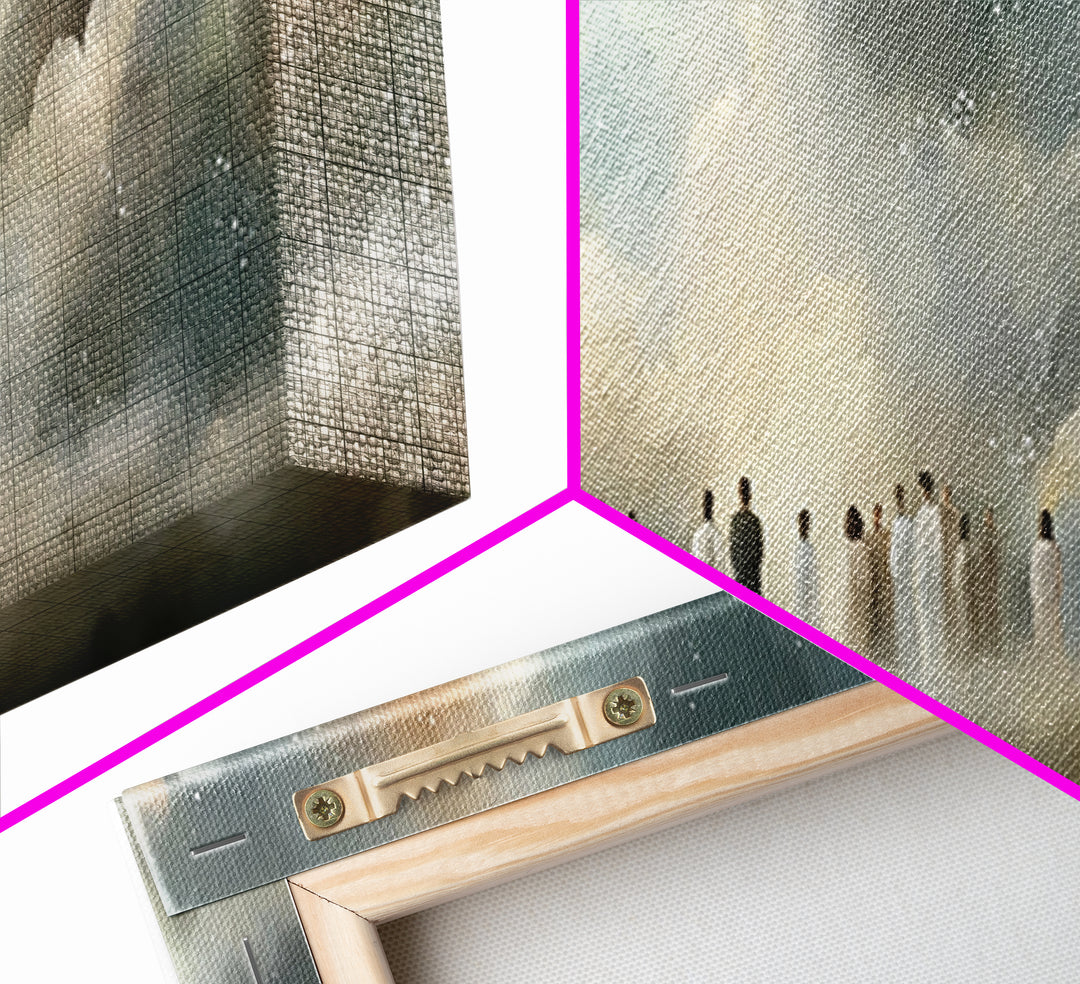 Cloudborne Assembly | Framed Canvas Print | Christian Art Canvas | Christian Wall Art | Panoramic Wall Art | Christian Painting | Christmas