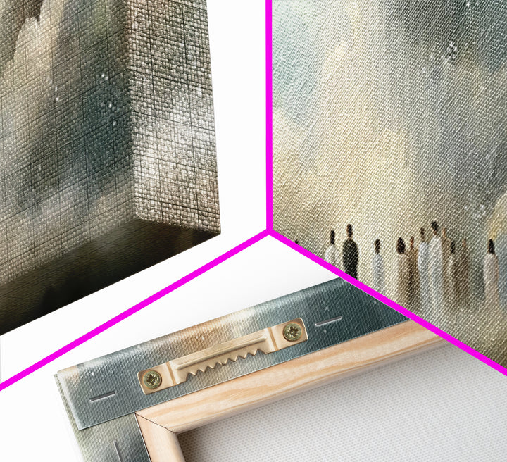 Cloudborne Assembly | Framed Canvas Print | Christian Art Canvas | Christian Wall Art | Panoramic Wall Art | Christian Painting | Christmas