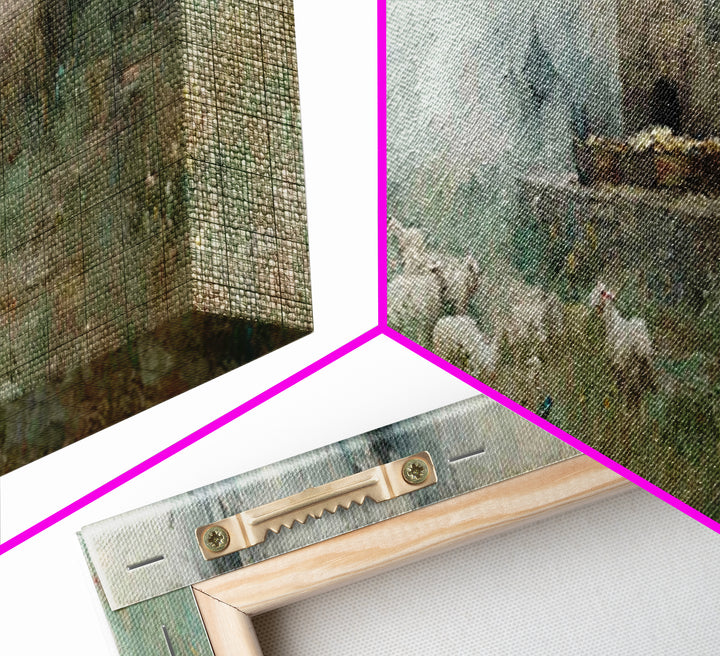 Pasture Of Promise – Framed Canvas Print – Christian Wall Art – Christian Art Canvas – Panoramic Art – Christian Christmas Art – Christian