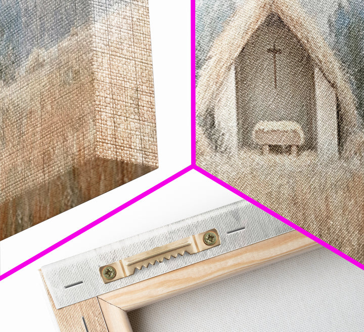 Fieldside Manger | Framed Canvas Print | Christian Wall Art | Christian Art Canvas | Panoramic Art | Christmas Art | Christian Christmas De