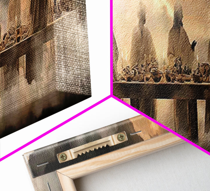 Cloudborne Communion | Framed Canvas Print | Panoramic Art | Christian Art Canvas | Jesus Painting | Christian Wall Art | Large Christian A