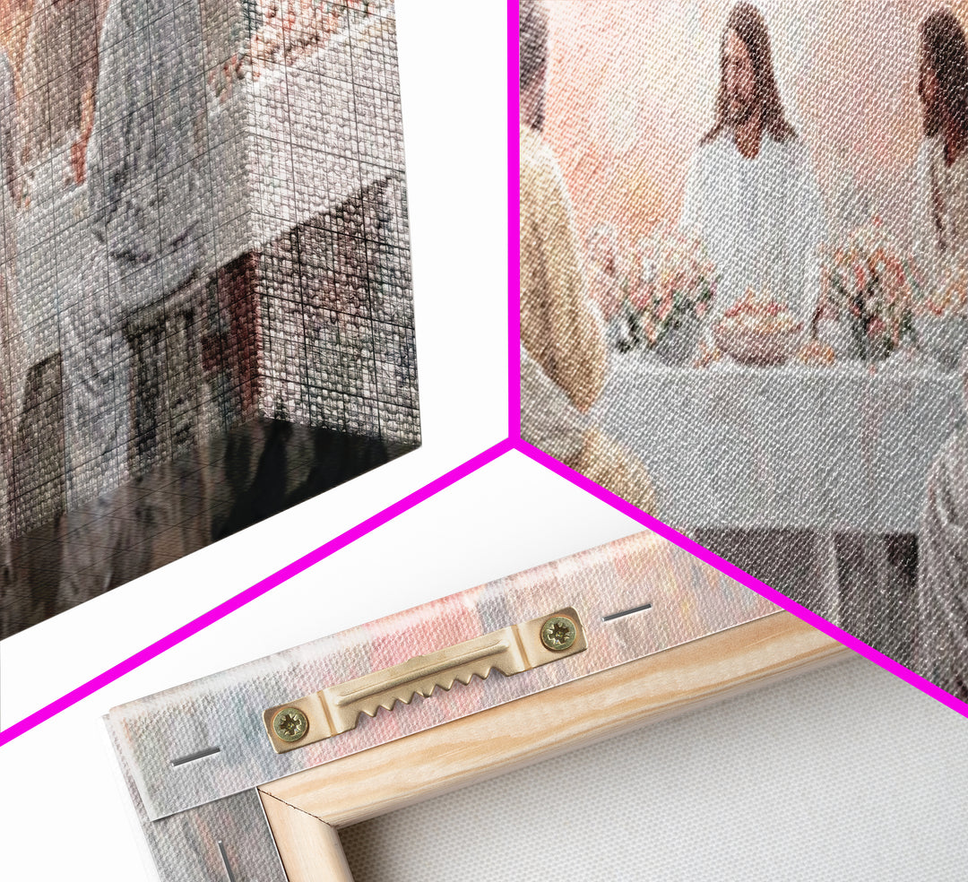 Supper Of Glory, Framed Canvas Print, Panoramic Wall Art, Christian Art Canvas, Jesus Painting, Christian Art, Modern Christian Painting