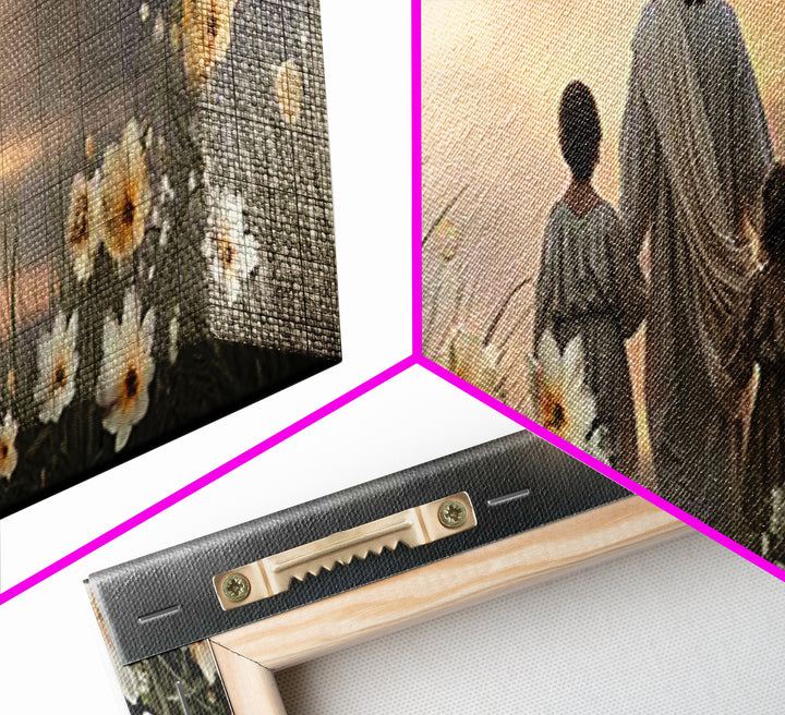 Guided In Grace, Framed Canvas Print, Panoramic Art, Jesus Painting, Christian Wall Art, Christian Art, Christian Art Canvas