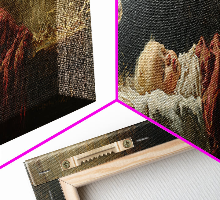 Holy Manger Light – Framed Canvas Print – Christian Wall Art – Jesus Painting – Panoramic Art – Christian Christmas Art