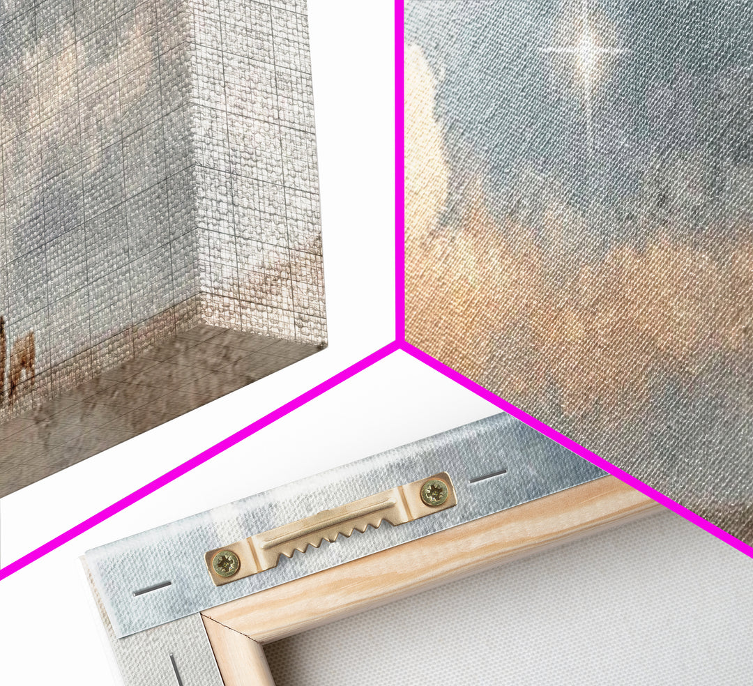 Guided By The Light, Framed Canvas Print, Christian Wall Art, Panoramic Print, Jesus Painting, Christian Art Canvas, Christmas Art