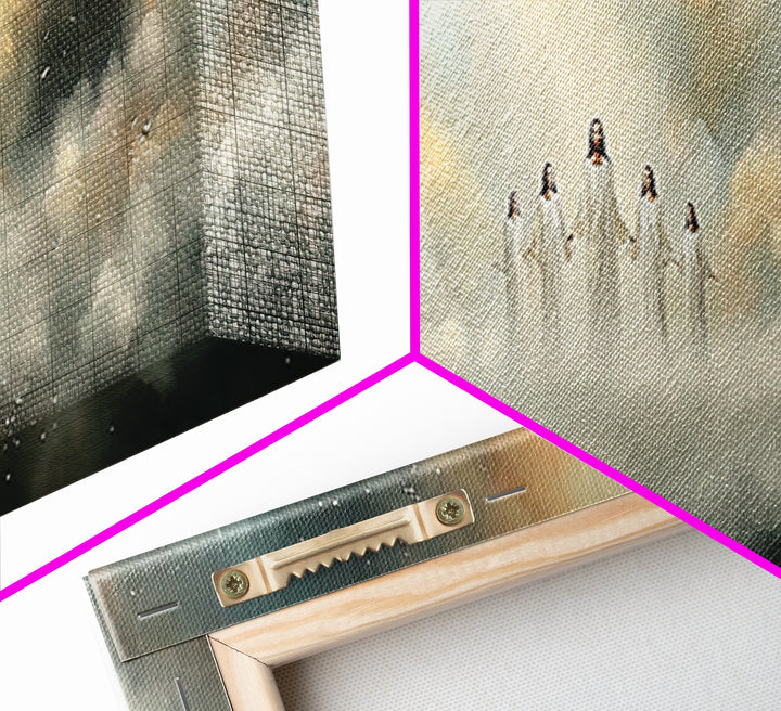 Heavenly Ascent, Framed Canvas Print, Christian Art Canvas, Jesus Painting, Panoramic Wall Art, Christian Christmas Art, Modern Christian A