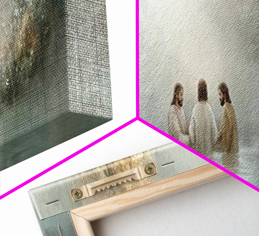 Trinity In Stillness – Framed Canvas Print – Christian Art Print – Jesus Painting – Panoramic Frame – Christian Wall Art – Christmas Decora