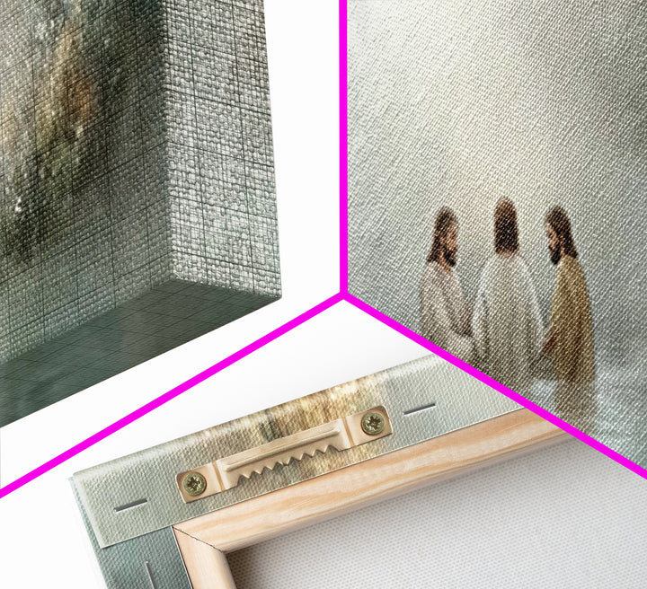 Trinity In Stillness – Framed Canvas Print – Christian Art Print – Jesus Painting – Panoramic Frame – Christian Wall Art – Christmas Decora